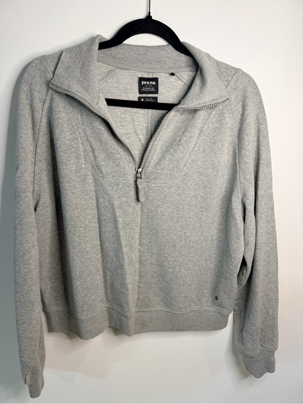 Prana quarter zip gray sweatshirt